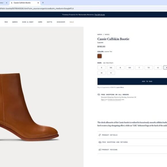 ralph lauren Cassie Burnished Brown Leather Bootie - Picture 2 of 12